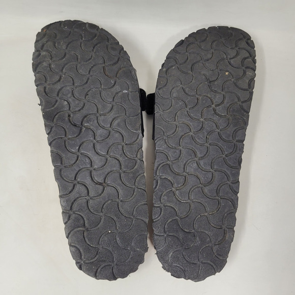 Birkenstock Sandals EU38 US7 Madrid Black Birko-Flor Slip On Slides Adjustable - Picture 10 of 10